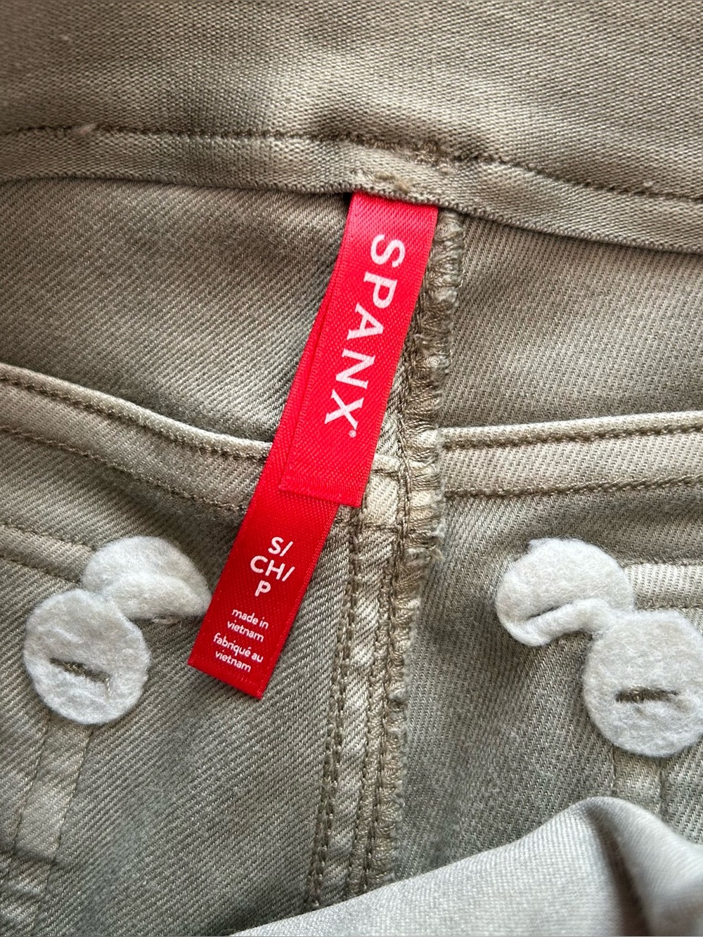 Spanx Stretch Twill Cropped Wide Leg Pant Darkened Olive Small 20312R - Picture 6 of 7